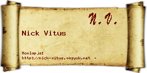 Nick Vitus névjegykártya